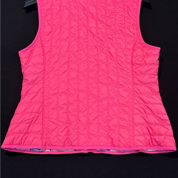 Lilly Pulitzer Skylar Flamingo Pink Vest Jacket  Gold Zippers Womans XL - Picture 8 of 8